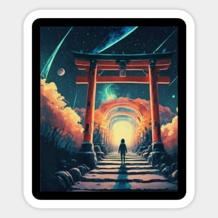 Torii Gate - Impressionism Portal Sticker